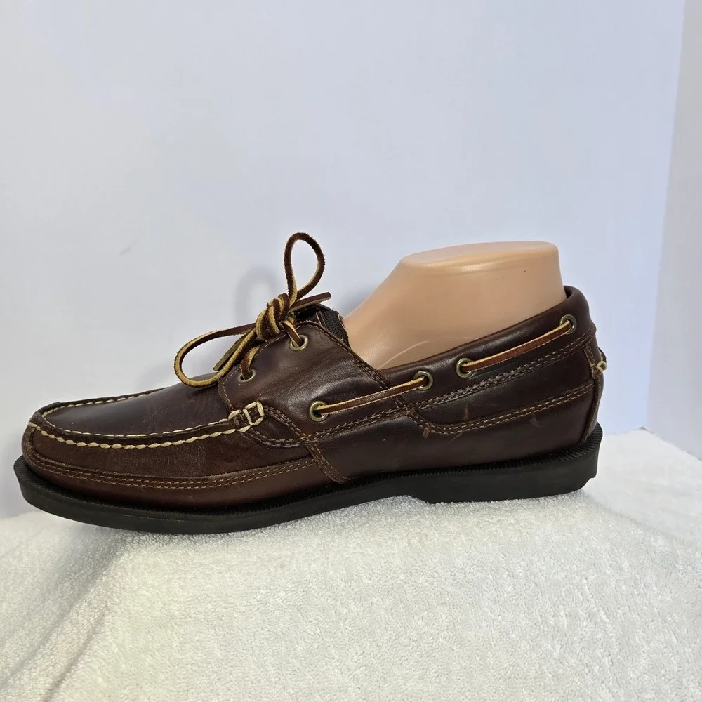 Timberland Men's Brown Leather Classic 2 Eye Boat Shoes Sz 11 Loafers 70521